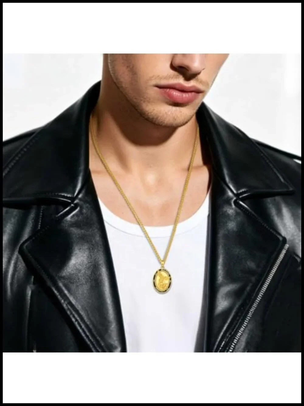 St Michael Medal Pendant Necklace 18K Gold Plated Copper Religious Jewelry
